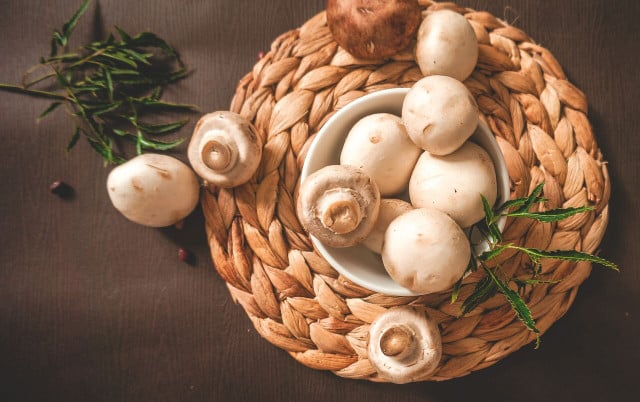White button mushrooms contain a chemical compound called agaritine.