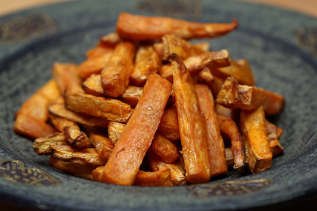 Sweet potatoes make delicious veggie fries.