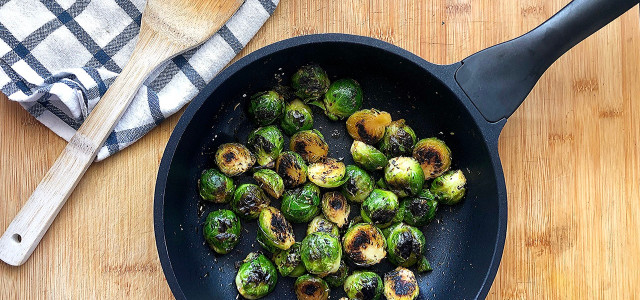 Pan fried brussesl sprouts