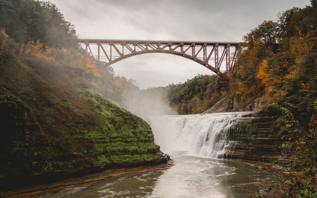Letchworth State Park includes three massive waterfalls.