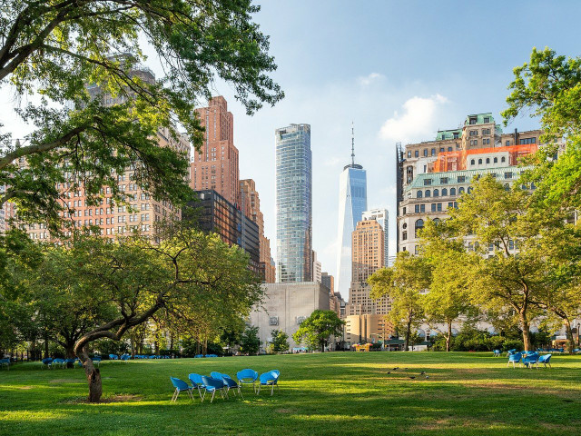 Rent a bike and ride around Battery Park.