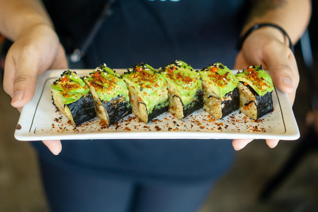 Eating vegan sushi is a way to add seaweed to your diet.