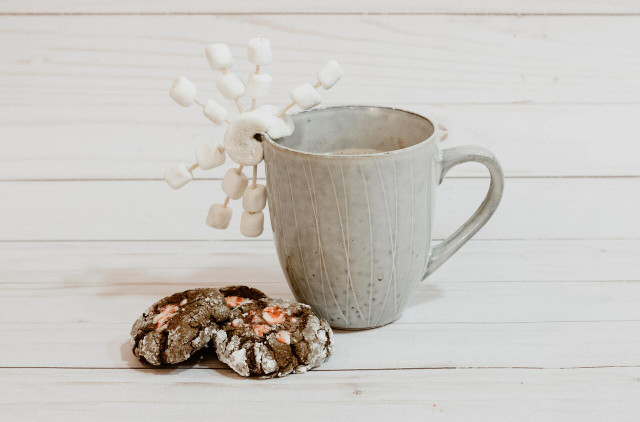 Enjoy your cookies with a cup of plant-based hot cocoa.