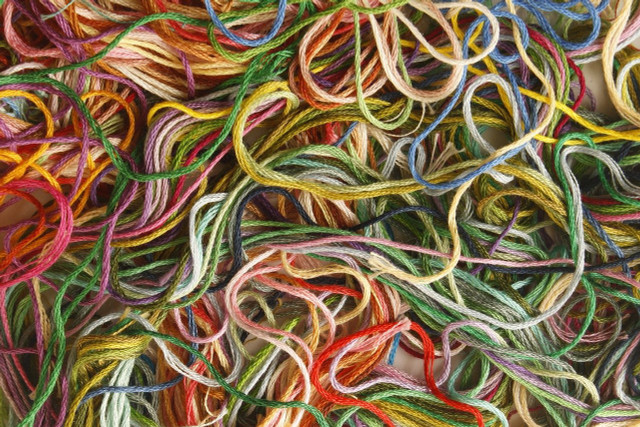 brightly colored threads