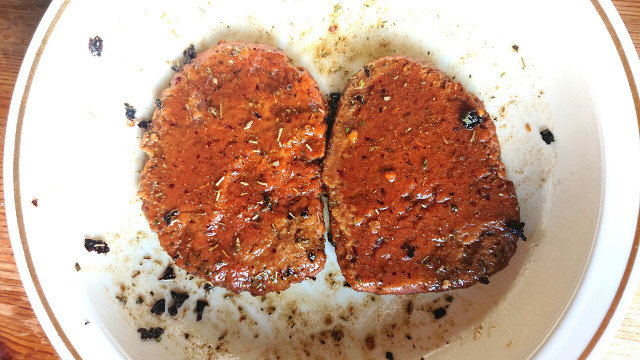 Juicy seitan steaks can be flavored inside and out.