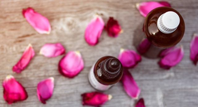 Rose water is used in many homemade lotion as it has anti-inflammatory properties which help sooth skin.