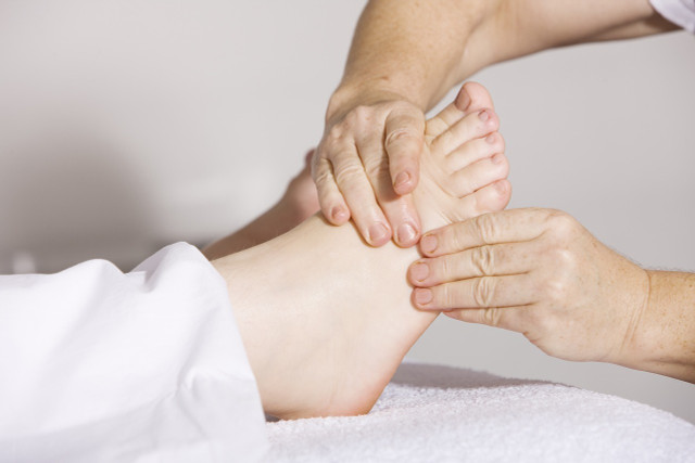 Epsom salt foot soaks can help soothe sore feet.