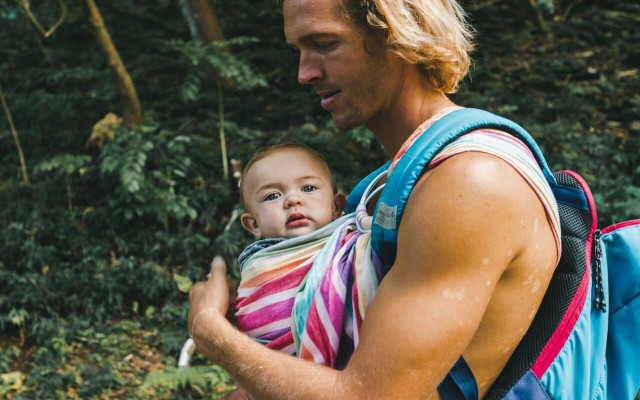 Use a safe and comfortable carrier when hiking with a baby. 