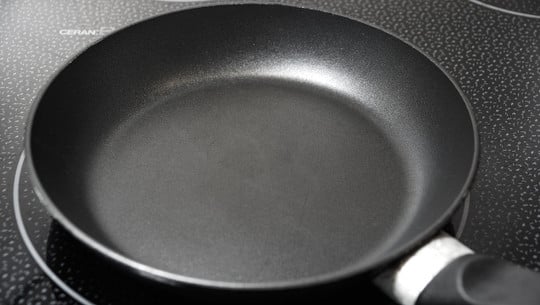 Scratched non stick pan