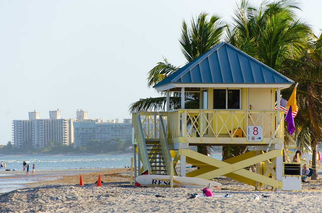 Miami is the perfect place for a walk along the beach at sunset.