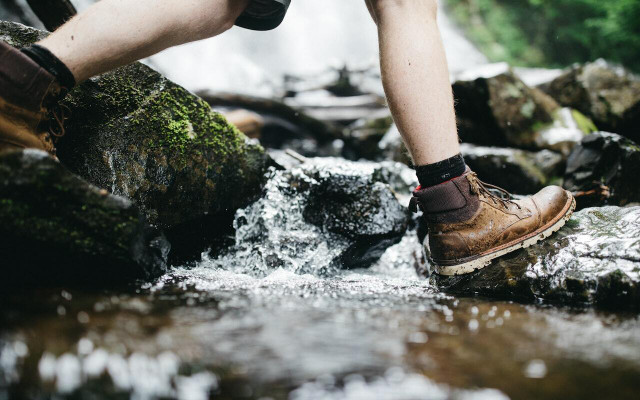 When hiking in the rain, waterproof boots are a must! 