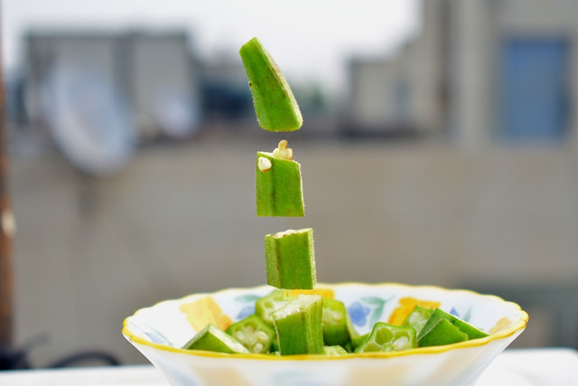 Slice this tasty green veg into 1/2-inch pieces before dipping it in batter.