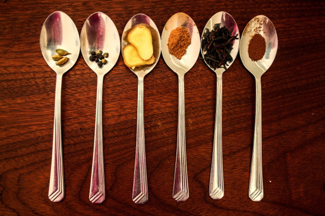 A concoction of black tea, spices and herbs creates a healthy warm tea.  