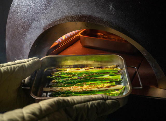 Combine roasted asparagus and roasted garlic for a fresh and flavorful meal.