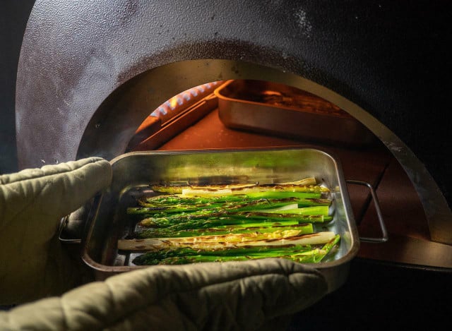 Combine roasted asparagus and roasted garlic for a fresh and flavorful meal.