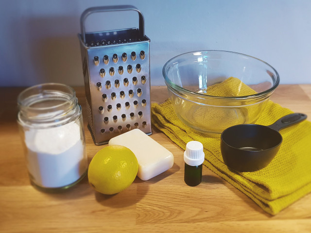 Everything you will need to make your homemade stain remover.
