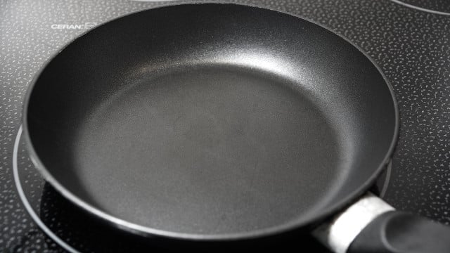 Scratched non stick pan