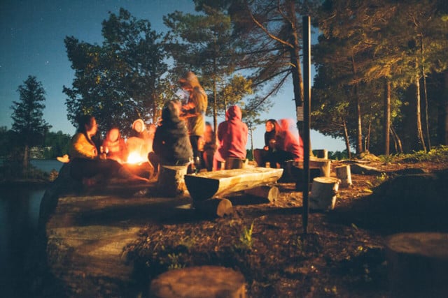 Group camping is a great way to spend time with your closest friends.