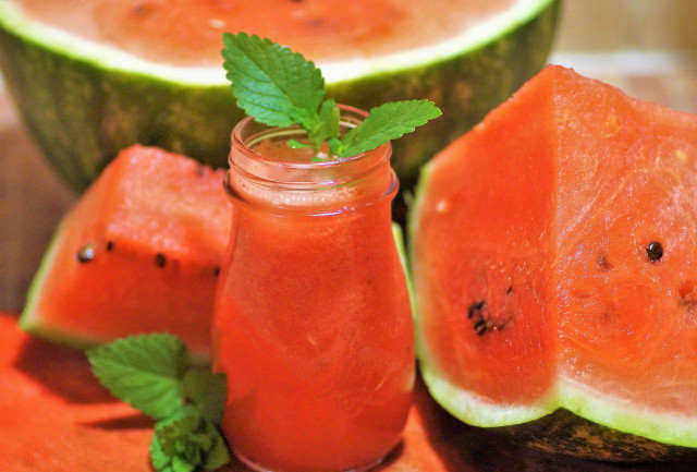 Freeze watermelon to make this very simple watermelon juice recipe.