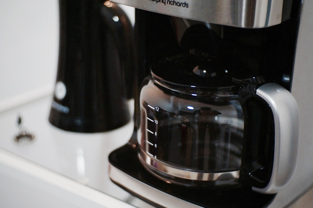 A small coffee maker can be a welcome addition to any dorm room without taking up too much space.