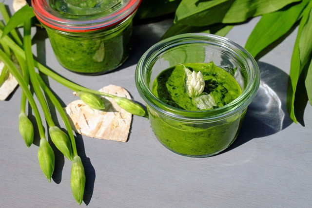 Pesto is a great way to use a bumper crop of garlic shoots.