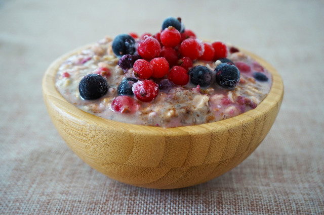 Prepared the night before, overnight oats are great for when you have less time in the morning.