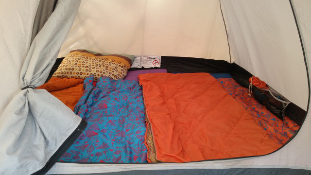 A sleeping bag will help to keep you insulated at night. 