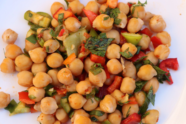 Chickpea curry is a delicious and protein-rich vegan baked potato topping idea to try